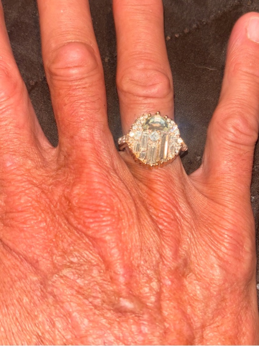 Park Lane Gold-Tone Clear Stone Cocktail Ring